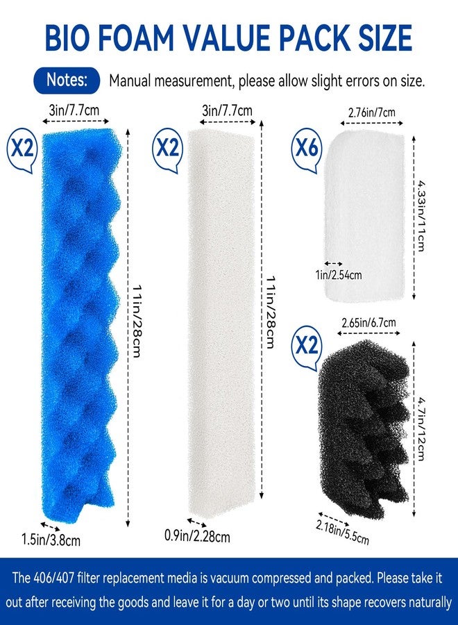 IFERLA Bio Foam + Quick Clear Water Polishing Pad Compatible with Fluval 406 & 407 Canister Filter, Filter Sponge, Replacement Aquarium Filter Media for Biological Filtration, Filter Media Replacement Kit - Image 3